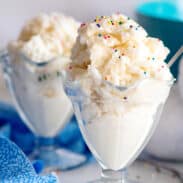 Two serving glasses of snow cream.