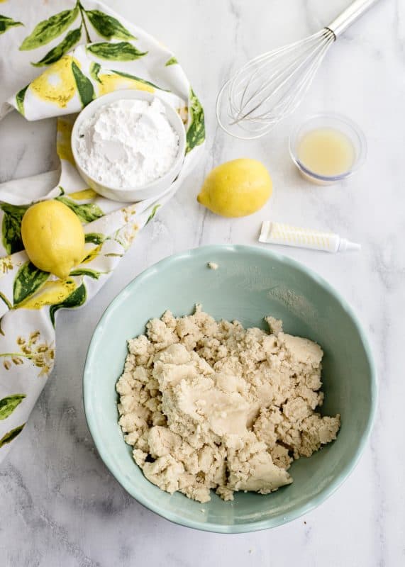 mixing dough for Lemon Blossom Cookies