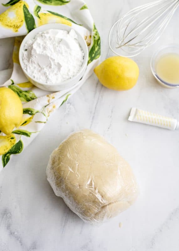 Wrap lemon cookie dough and refrigerate for an hour.