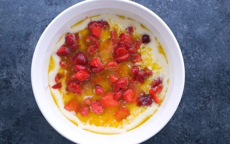 strawberry cobbler add strawberries