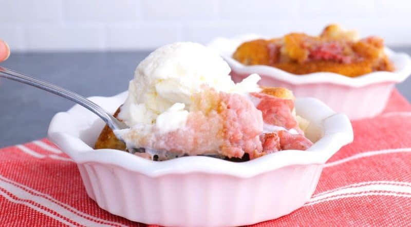 bite of strawberry cobbler