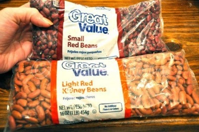 Beans for easy red beans and rice recipe.