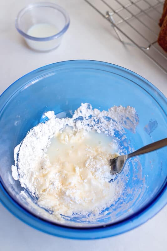 Mix glaze ingredients together with fork.