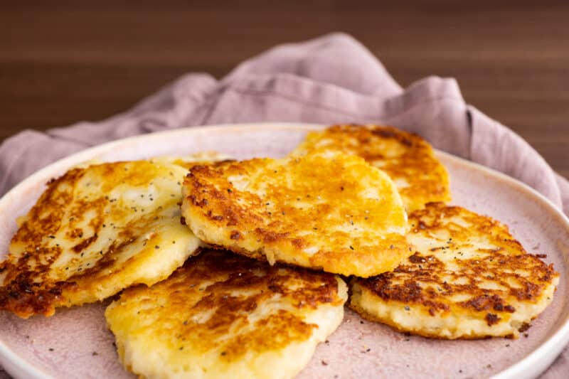 Plate of potato cakes.