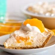 Slice of mandarin orange pie.