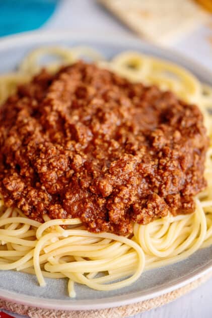 Plate of Cincinnati-style chili.