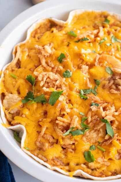 Chicken tortilla casserole.