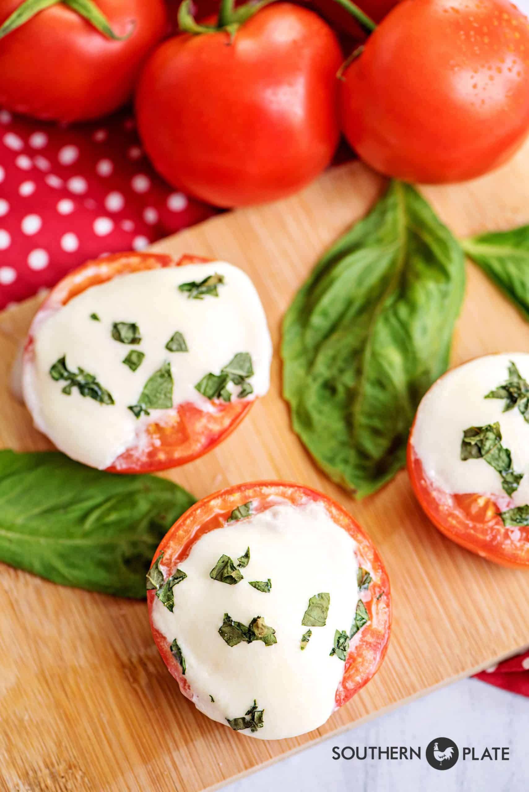Baked Tomatoes With Mozzarella and Basil