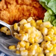 Spoonful of easy creamed corn.