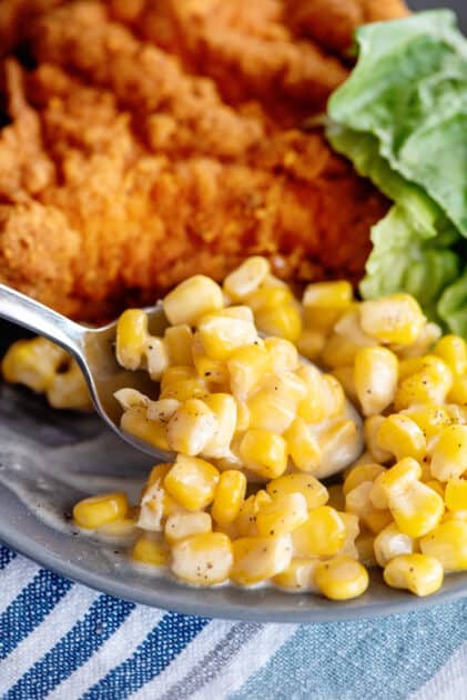 Spoonful of easy creamed corn.