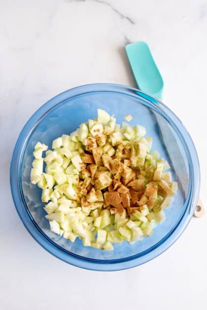 Place apples in bowl and toss to combine with cinnamon.