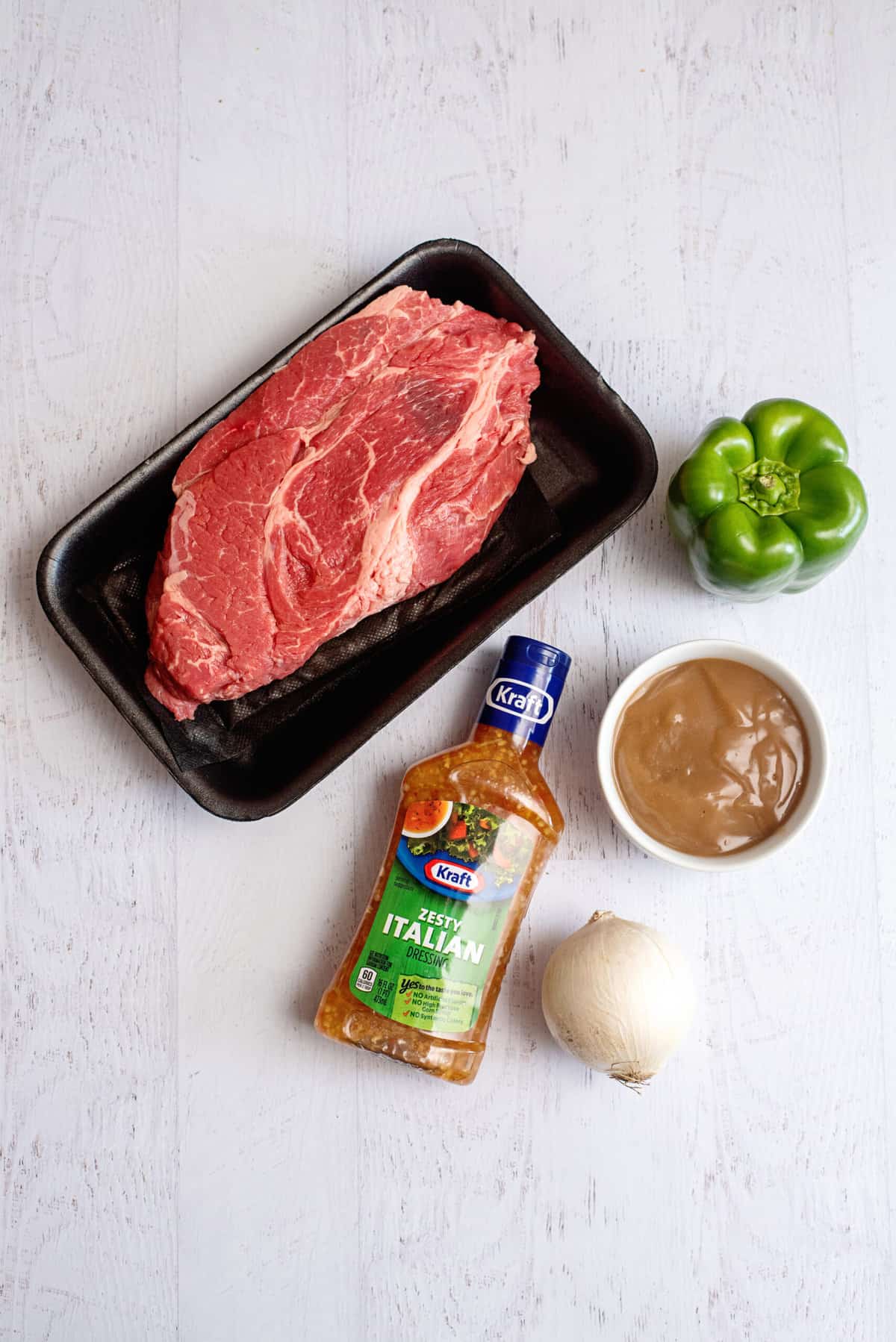 ingredients for crockpot italian beef sandwich