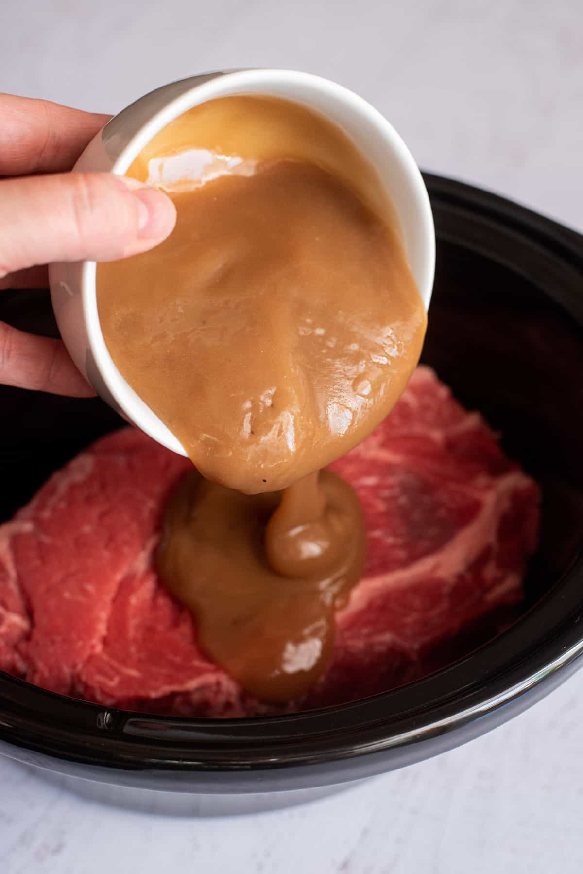 cover beef with beef gravy