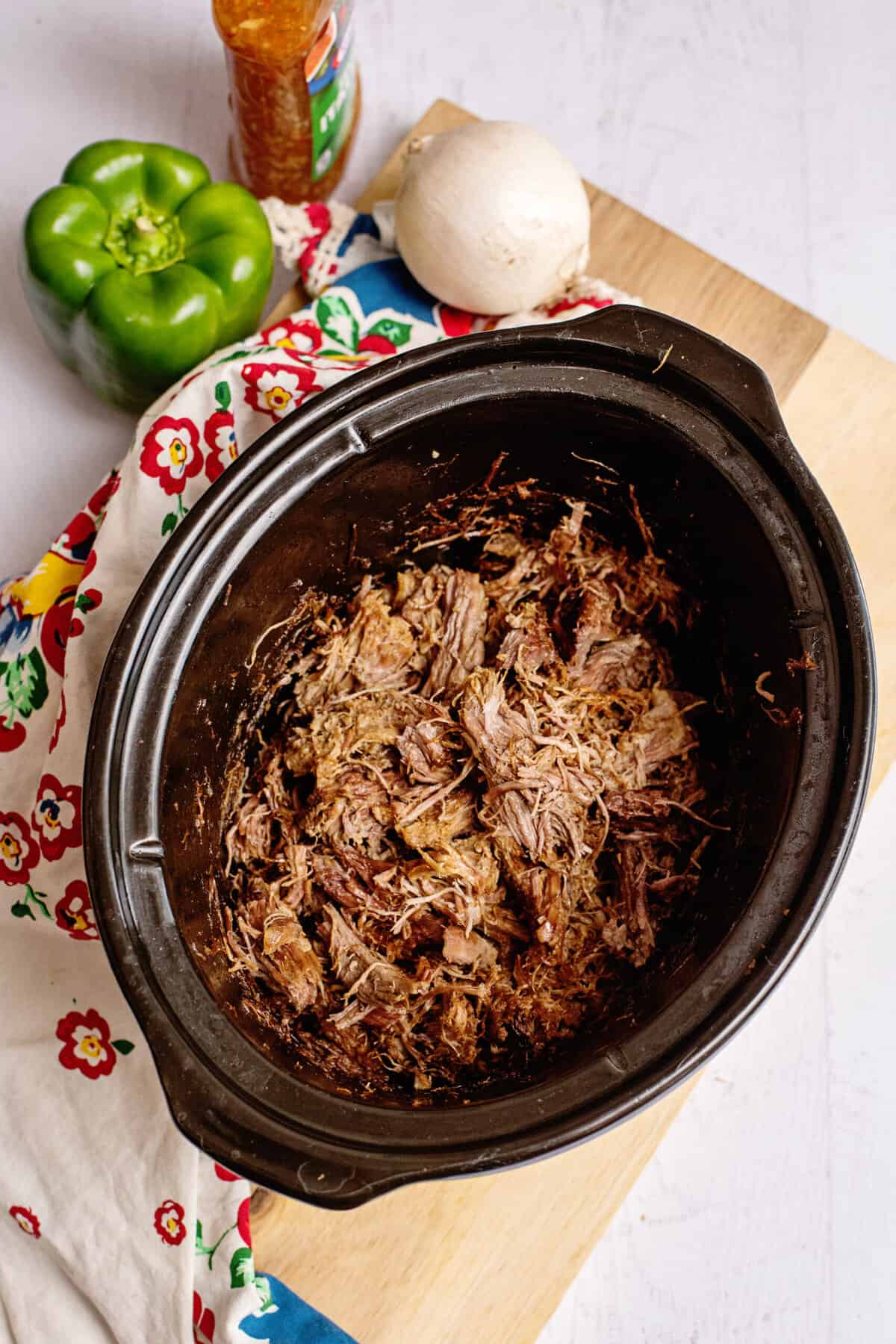 shredded beef in the crock pot