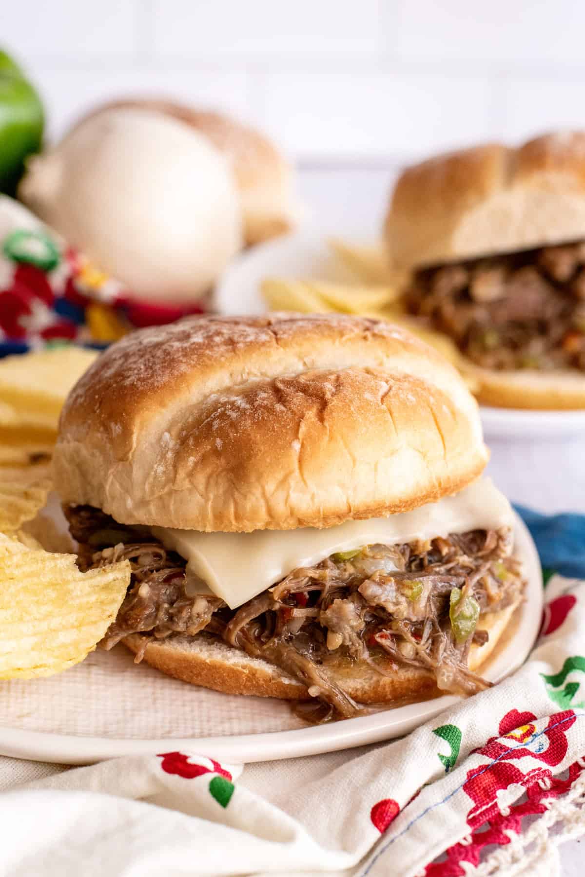 crockpot Italian beef sandwich