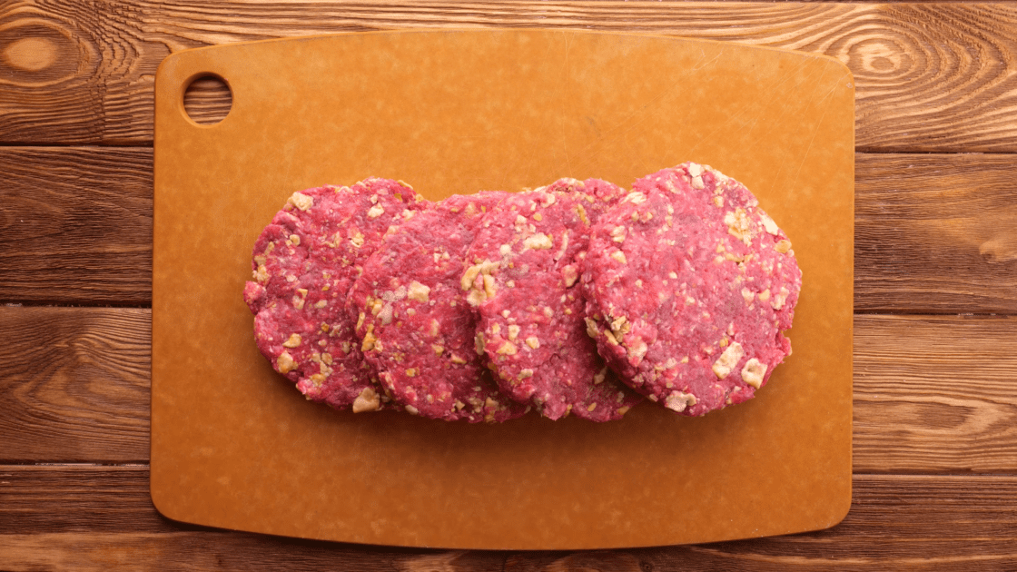 Shape mixture into hamburger patties.