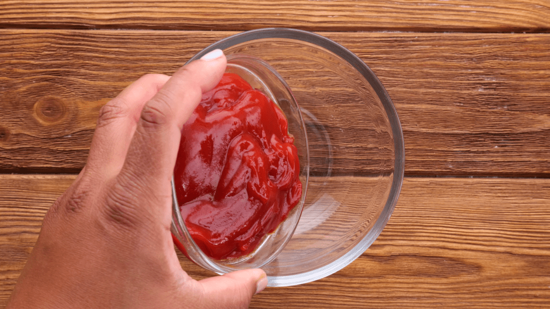 In a separate mixing bowl, add ketchup.