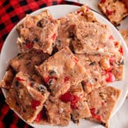 Plate of icebox fruitcake.