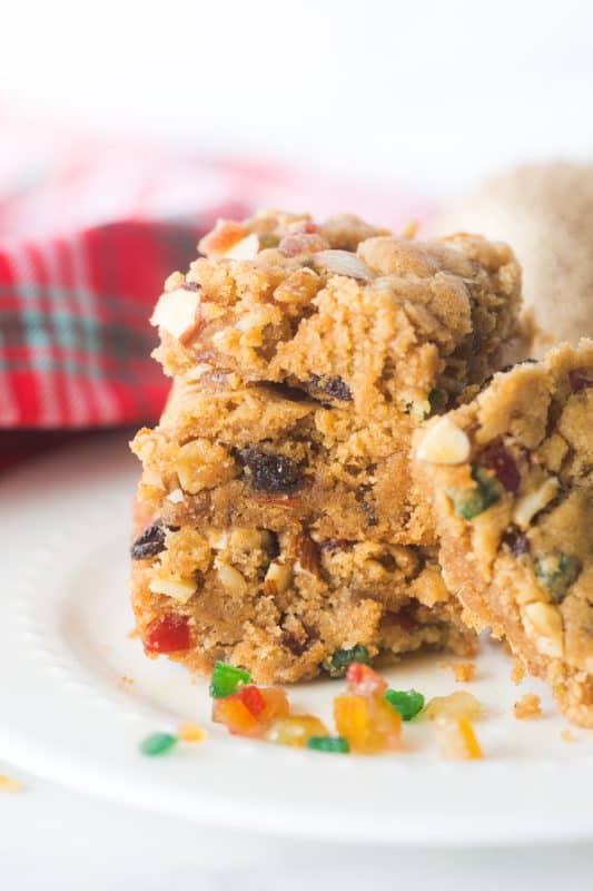 Stack of Fruitcake Bar Cookies.