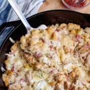 Taking a slice of Monte Cristo Skillet