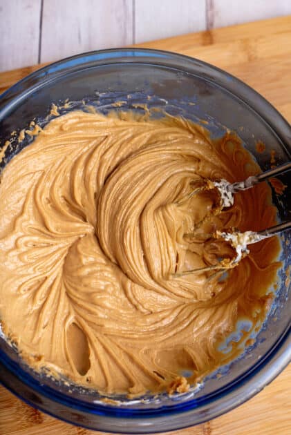 completely mixed peanut butter dip