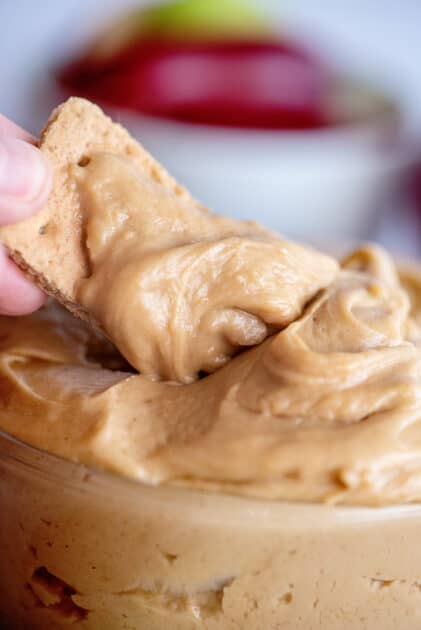 peanut butter dip served with graham crackers