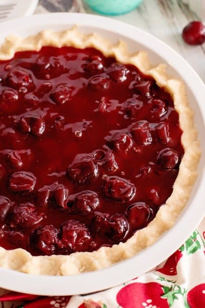Cover and refrigerate cherry jello pie until chilled.