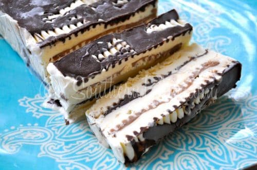 Homemade Viennetta ice cream cake slices