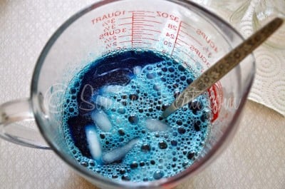 Making blue jello.