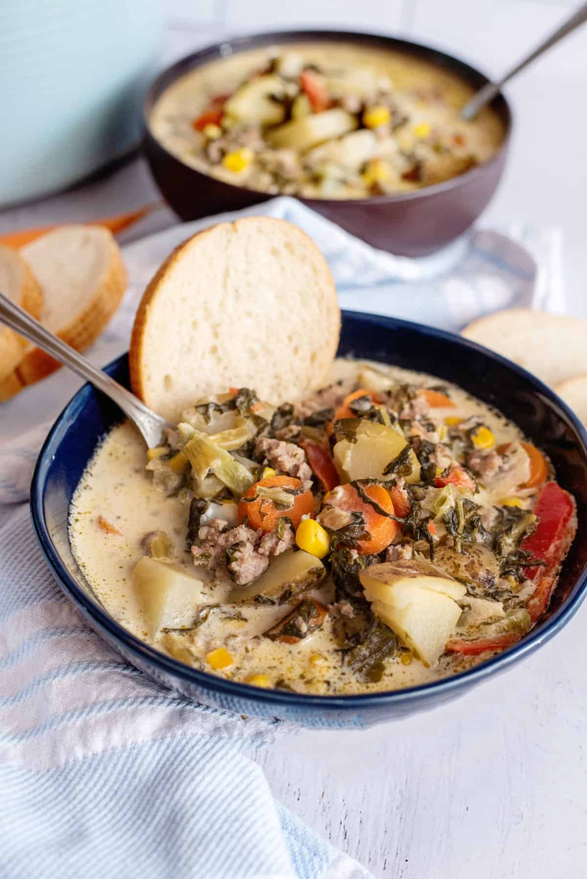 serve country chowder hot with bread