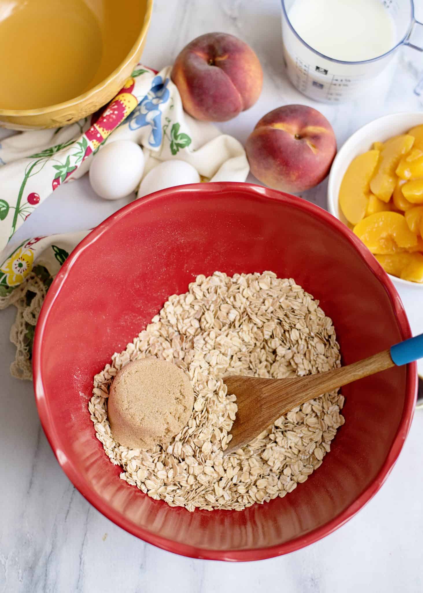 Baked Peach Oatmeal Southern Plate