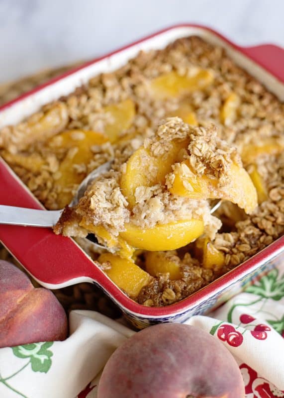 Baked Peach Oatmeal Pudding