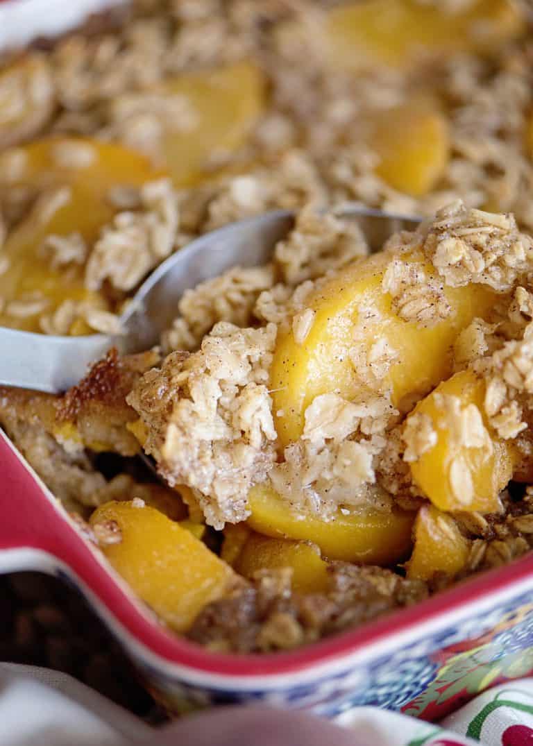 BAked Peach Oatmeal Pudding