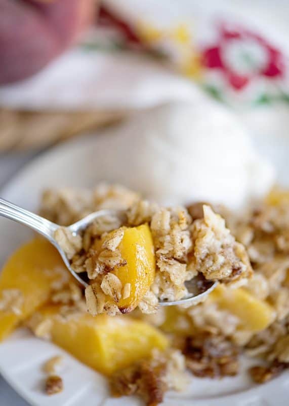 Baked Peach Oatmeal Pudding