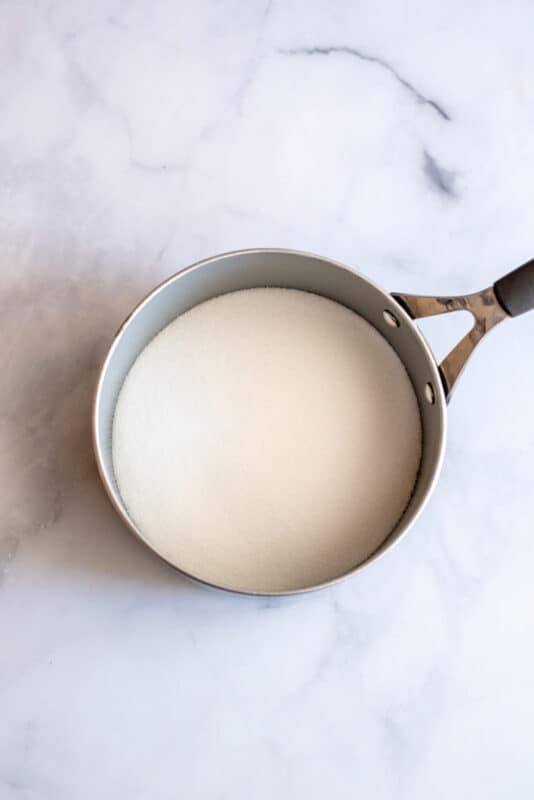 Sugar in a saucepan