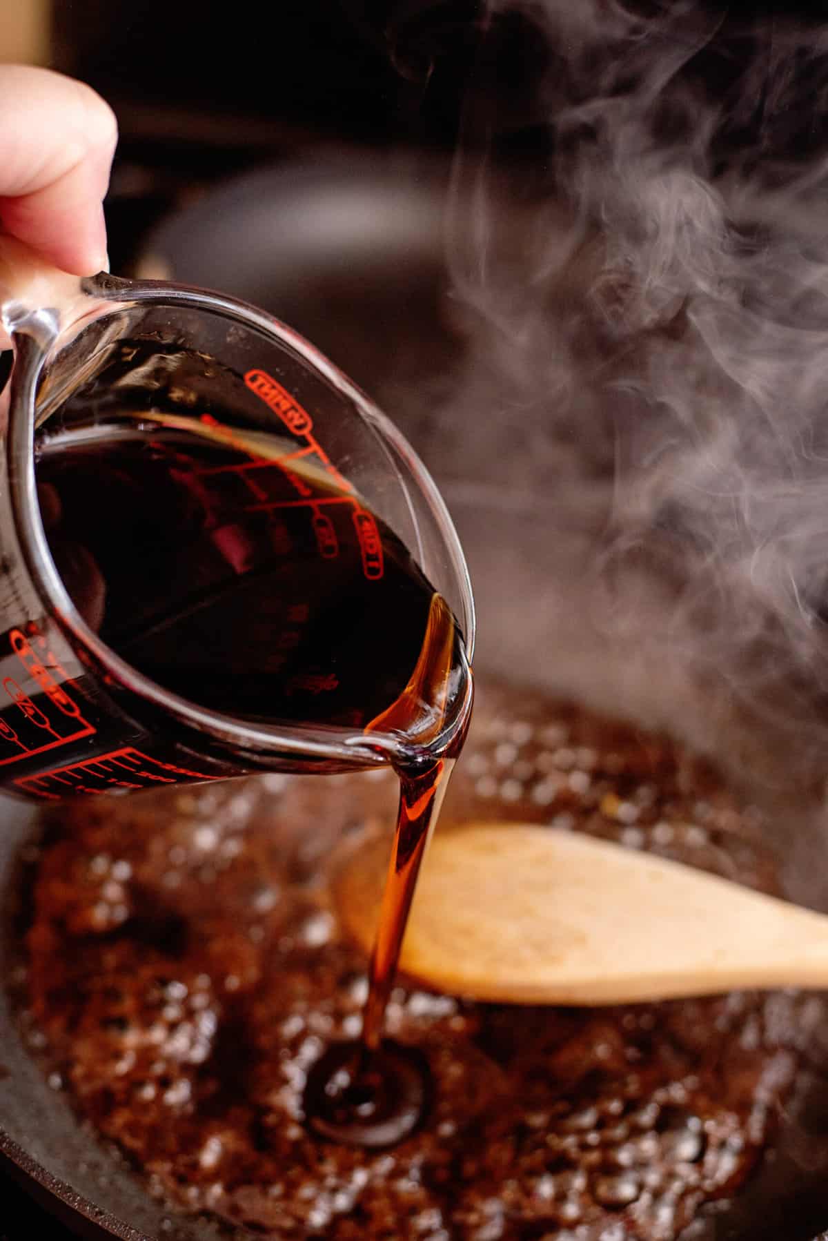pour in syrup and stir well