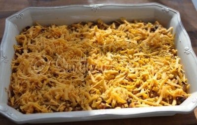 Finish with remaining shredded cheese.