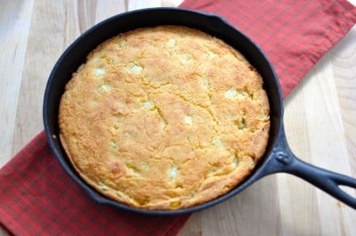 Mexican Cornbread baked until golden brown on top