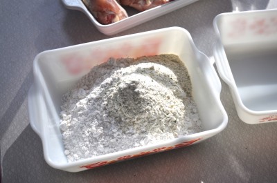 Place flour and seasoning in shallow dish to make southern fried chicken.