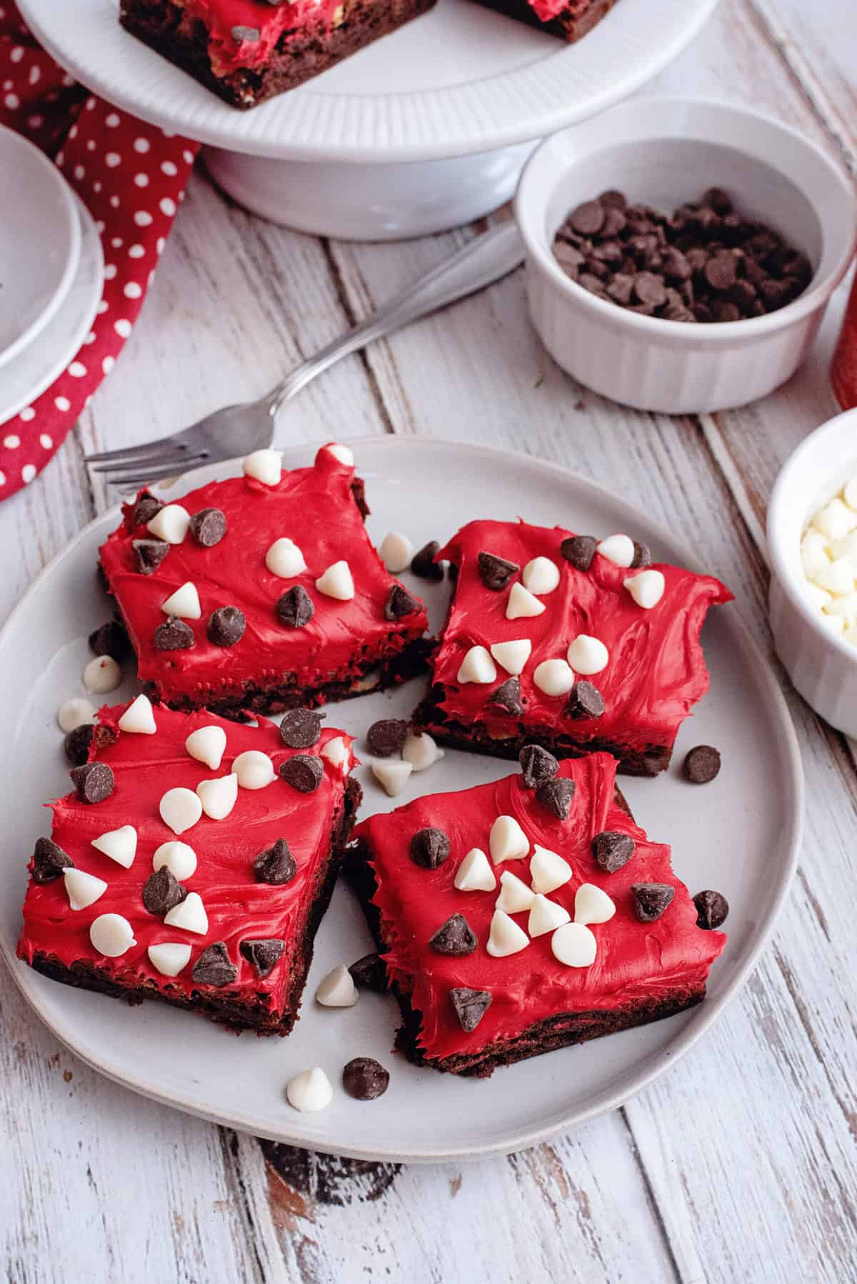 Plate of Valentine's Day brownies