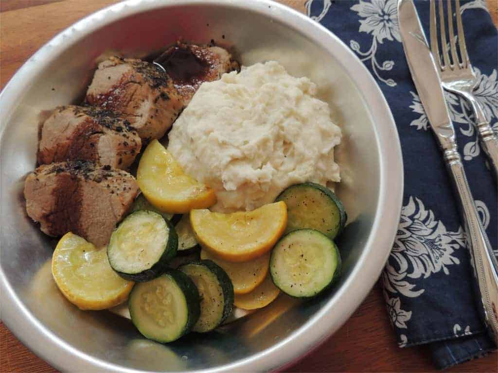 Roast pork tenderloin with balsamic reduction