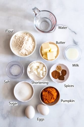 Ingredients for mini pumpkin pies.