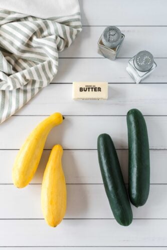 Ingredients for zucchini and squash.