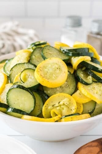 Bowl of zucchini and squash.