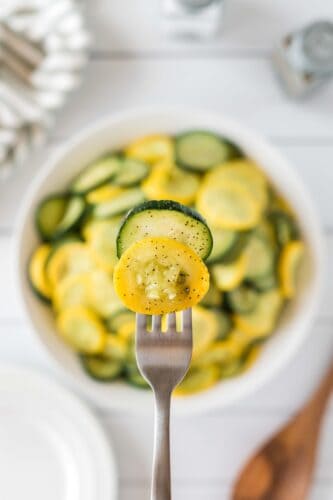 Fork of zucchini and squash.
