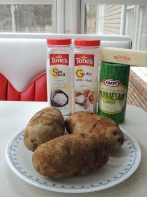 Ingredients for parmesan oven fries.