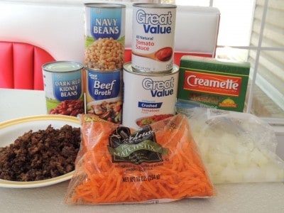 ingredients for slow cooker Pasta Fagioli.