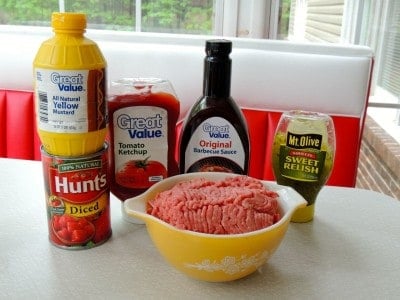 Ingredients for Slow Cooker Sloppy Joes.
