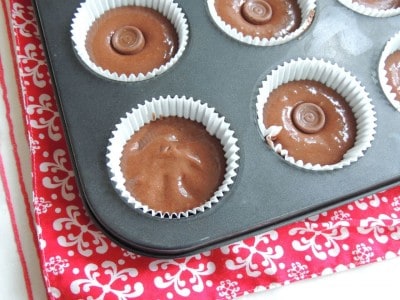 Rolo Cupcakes with Brown Butter Frosting