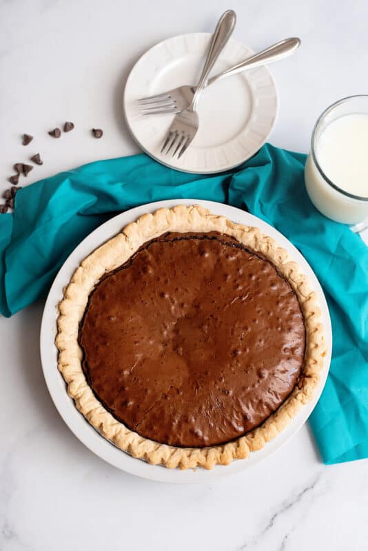 baked chocolate brownie pie.